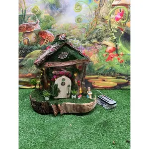 Fairy House Tree Stump Hand Hollowed Fairy Garden Houses Cute Small Fairy House