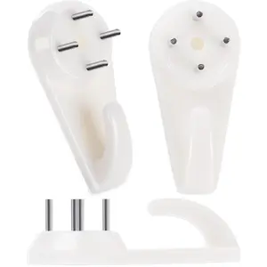 Picture Hangers(60 PACK),  Concrete/Stucco/Hard Wall Hooks for Hanging Picture, Tapestry, Clocks and More-Heavy Duty&No  or Drilling