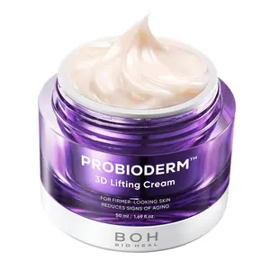 BIOHEAL BOH Probioderm 3D Lifting Cream 1.7 fl oz Advanced Korean Anti-Aging Probiotics Facial Night Cream with 17-Peptide Complex for Wrinkles on Face and Neck
