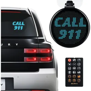 Gelrova Car Hailing LED Safety Sign Light 4" Dashboard Taxi Ride Sharing Driver Version Communicate with Other Drivers Led Beacon Led Blinker