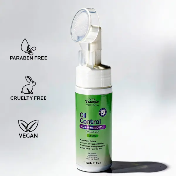 Face Beautiful Brazilian Cleansing Mousse - Gentle Oil-Control Foam Cleanser with Hydrating, Lightweight Texture, Removes Impurities, for All Skin Types, 150 ml / 5.1 fl oz