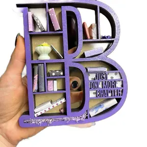 Miniature Alphabet Letter Bookshelf - Handmade Decorative Sculpture with Personalization Options, Customizable Features Artistic