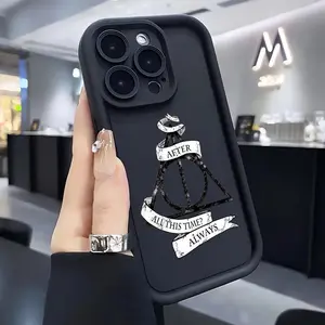 Harry Potter Deathly Hallows Creative Design Phone Case for iPhone 16, 15, 14, 13, 12, 11 Pro Max, X, XR, XS Max, 8, 7 Plus - Soft Shockproof Back Cover