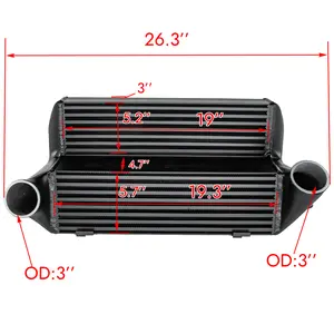 Alloyworks Aluminum Intercooler For 2007-2013 BMW 135i 335i 335xi E82 E90 E91 E92 E93 Black