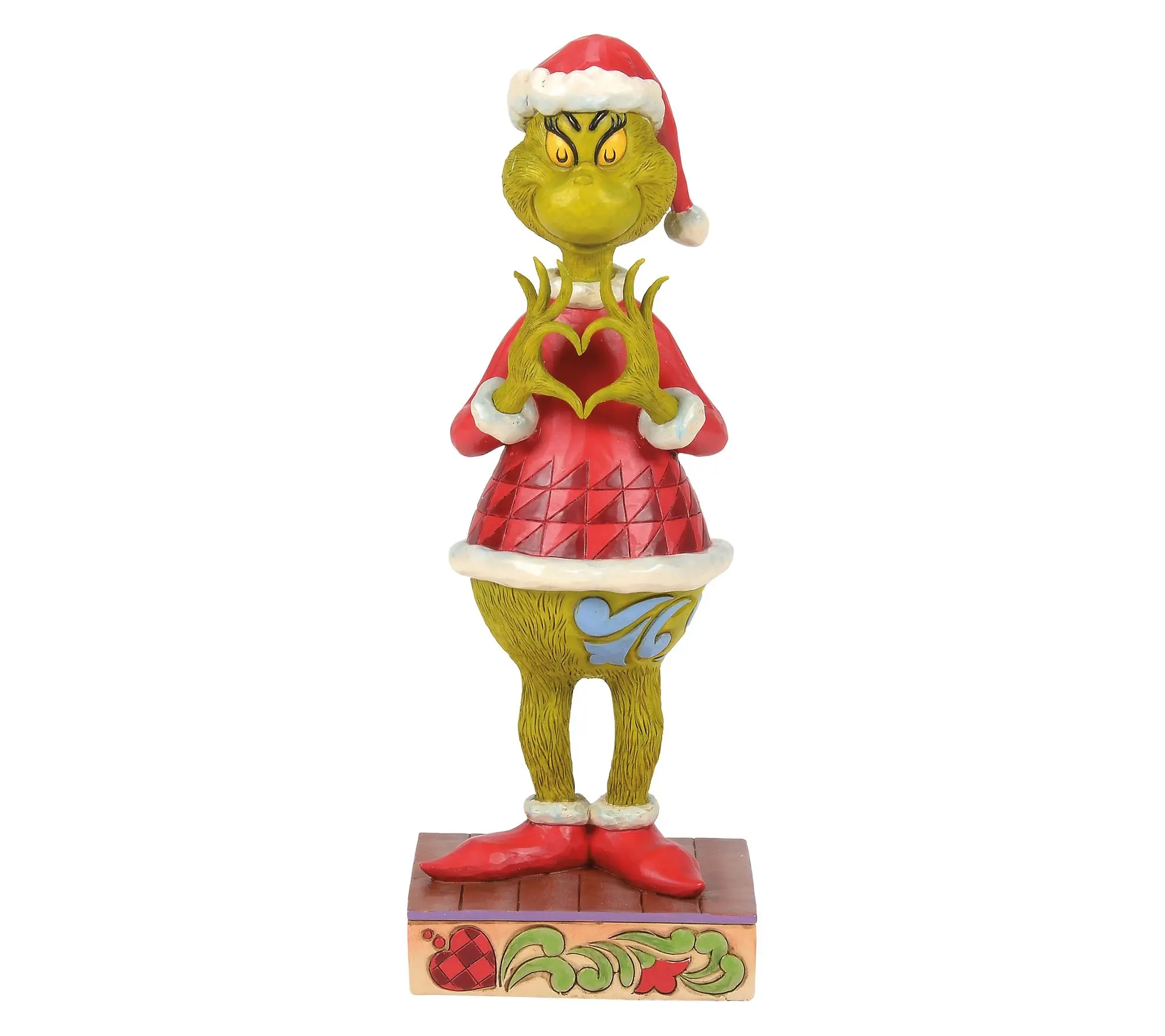 Jim Shore Grinch with Heart Hands Christmas Figurine 9.3in H Jim Shore Grinch with Heart Hands Christmas Figurine 9.3in H