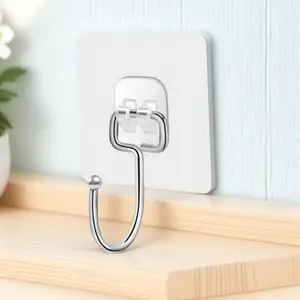 Strong Invisible Adhesive Hooks, No Drill Wall Hooks for Heavy Duty, Waterproof & Oil-Proof, Multi-Surface Mount, Wall Mounted Storage, Organize Bathroom Kitchen Wardrobe, Removable Transparent Command Hooks for Hanging Coats & Decor