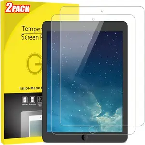 2-piece set suitable for iPad 5/6/Air 2 9.7-inch scratch resistant tempered film touch high-definition bubble free tempered glass screen protector