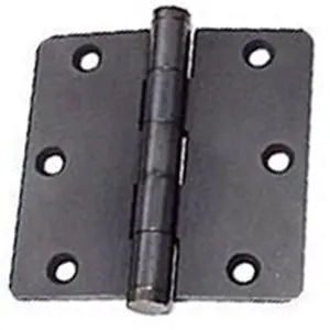 212 MAIN Steel Radius Type Hinge, 3.5x3.5x0.25 in., 0.25 in. Thickness, Square Shape, Oil Rubbed Bronze, for Residential Doors Gates & Windows