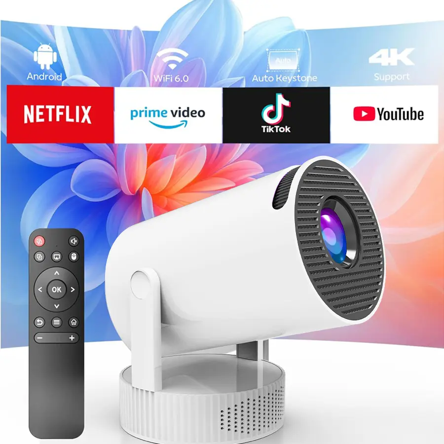 Portable Projector with WiFi and Bluetooth, Speaker and Auto Keystone ...