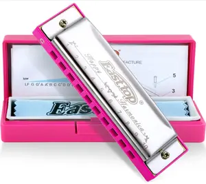 East top Blues Harmonica, Diatonic 10 Holes C Key Happy Harmonica Mouth Organ for Beginner,Kids,Children,Students,Gift,with Carrying Plastic Case,Clean Cloth and Manual