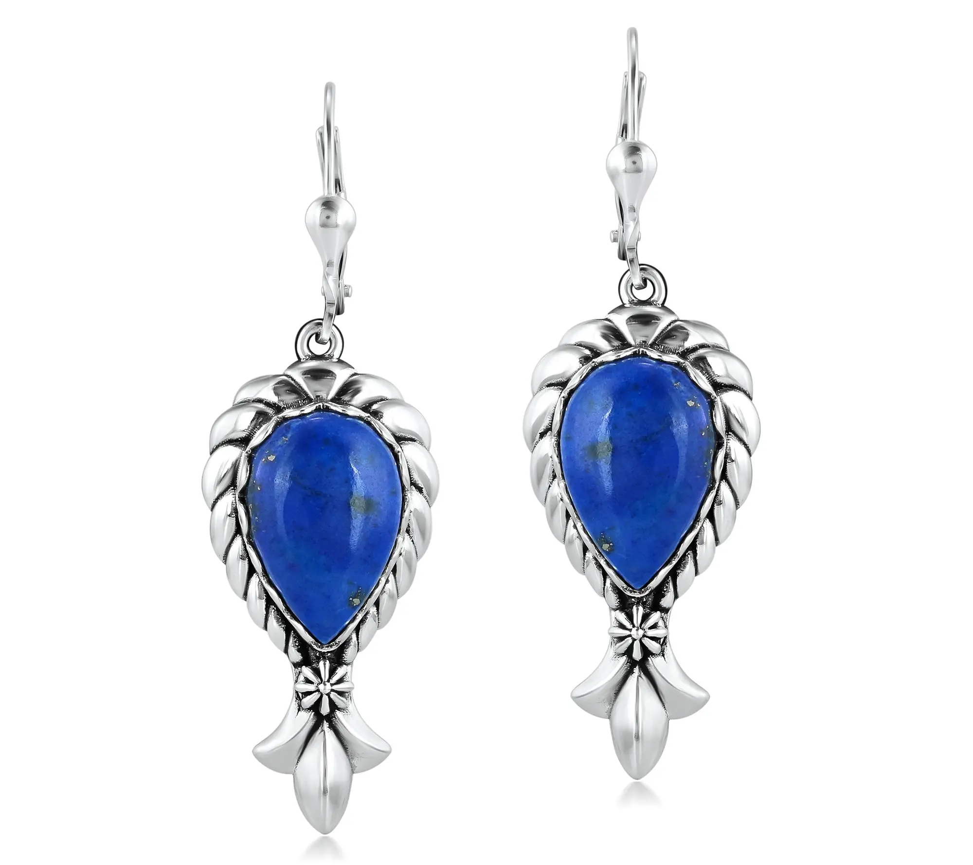 American West Sterling Gemstone Squash BlossomEarrings