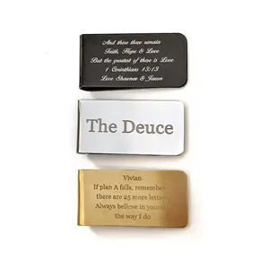 「NGLHM」Personalized Engraved Money Clip | Custom Book Clip | Gift for Dad, Husband, Groomsman