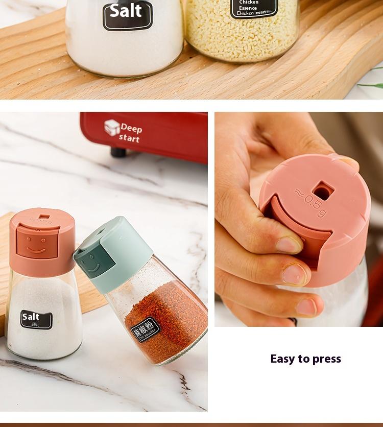 New home kitchen seasoning salt control bottle push-type quantitative seasoning bottle sealed moisture-proof seasoning bottle salt bottle spice bottle