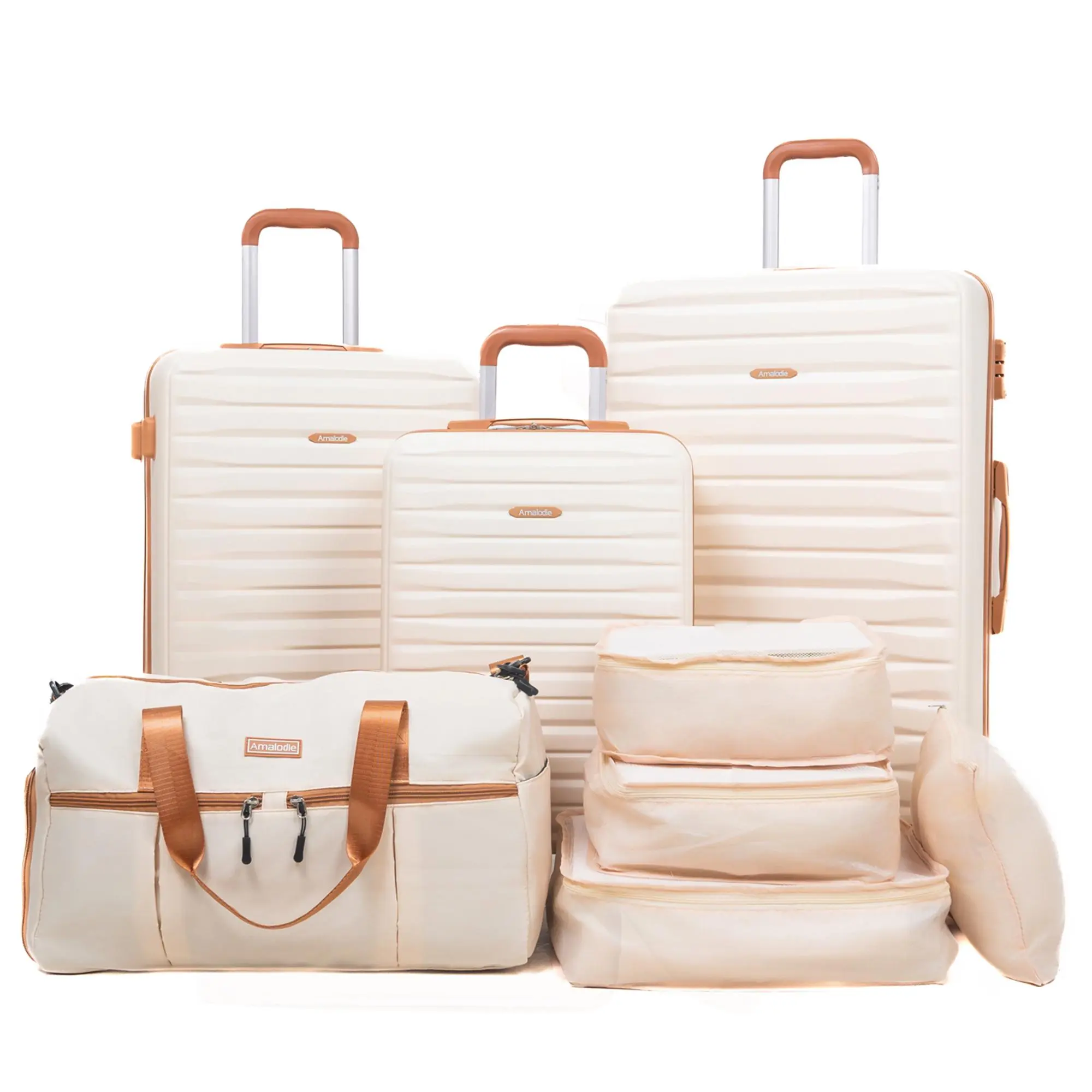 Luggage Sets 8-Piece Suitcases with Double Spinner Wheel,Suitcase Set ABS Hard Case Luggage with TSA Lock, Travel Duffle Bag