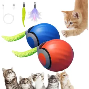 2 Packs Speediest Tail 2.0  ,Interactive CatToy,CatToys for Indoor Cats,Chewie   Ball,Adjustable  Rolling ,Electric Rolling Ball Christmas Birthday  for Pets