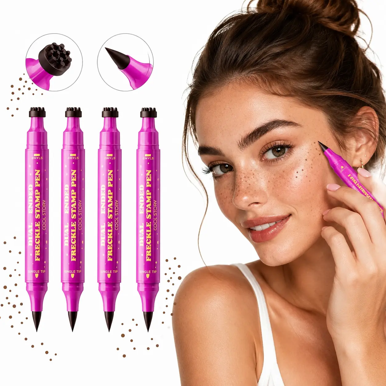 Waterproof Natural Freckle Pen, Long-Lasting, Fine Tip, Easy Application, Realistic Look, Light Coverage, Suitable for Daily Makeup, Summer Style, Music Festivals
