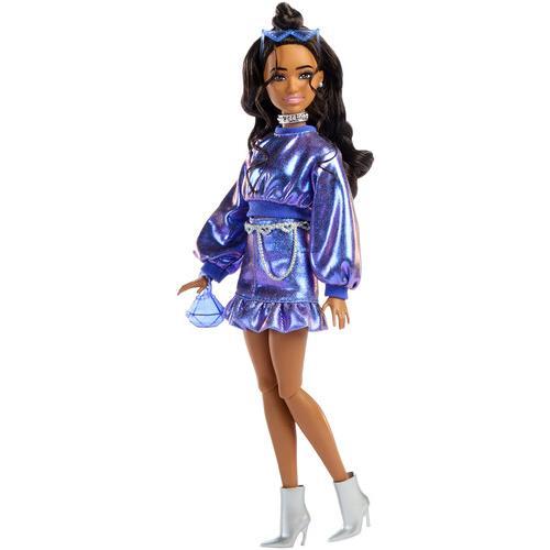 Mattel - Barbie Deluxe Style with Brown Hair in Metallic Blue Outfit  [Collectible Figurine/Statue/Bust] Paper Doll