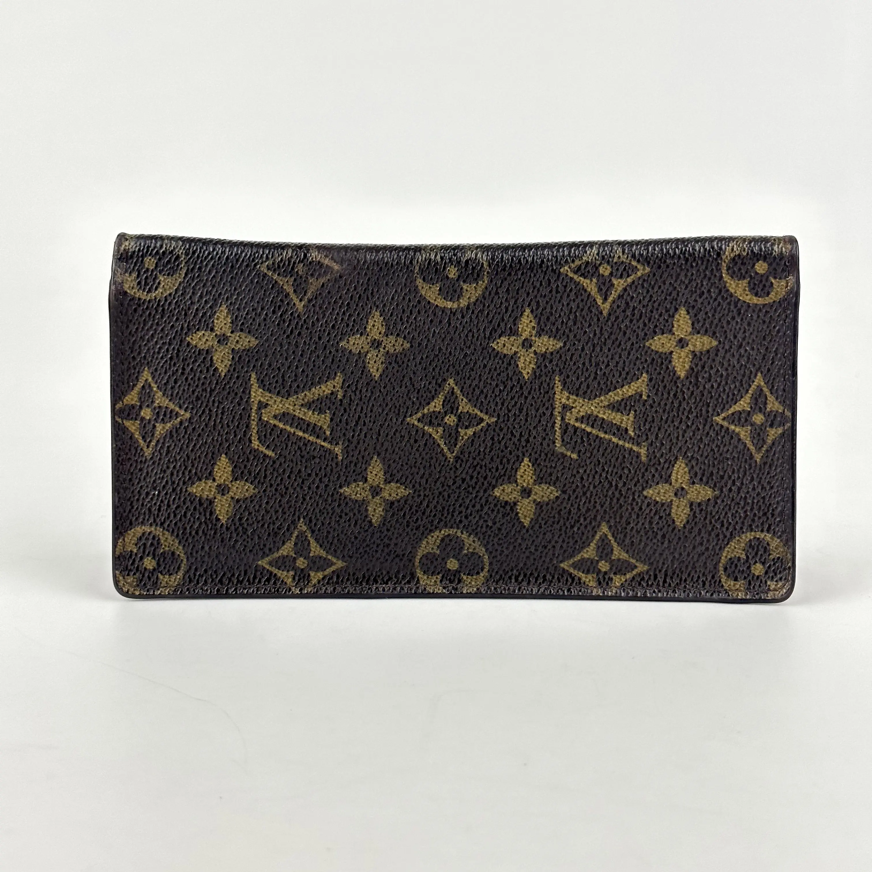 Pre-owned Louis Vuitton Leather & Canvas Long Wallet Brown