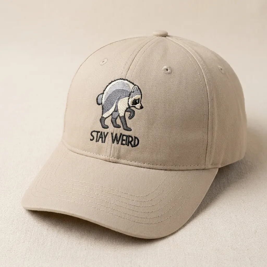 Embroidered Jimothy Raccoon Hat, Seattle Short Spine Raccoon Cap Cap - TikTok Viral USA Summer Outdoor Accessory, Witty Baseball Hat, Gift for Sarcastic Friend, Dad Hat for Daily Wear, Sassy Hat, Casual Fashion Gift Idea