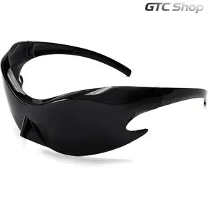 Futuristic Alien-Inspired Y2K Wraparound Sunglasses for Men & Women, Viral Influencer Trendy Eyewear, Curved Wrap Frame Design, Fashion Statement Accessory, Lightweight Daily Stylish Wear, Street Outdoor Travel Vacation Outfits