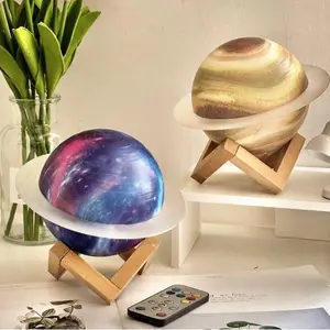 Saturn Ball Design Wireless Speaker, 1 Count USB Rechargeable Ambient Light, Desktop Home Speaker, Romantic Ornament, Gift for Friend & Family