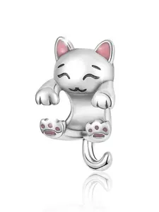 High-Quality Silver-Plated Baby Cat Pendant, DIY Jewelry Making Kit, Unique Minimalist Design, Perfect for Bracelets and Necklaces