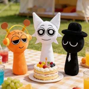 Sprunki Plush Set 3pcs Wenda Sprunki Gray Soft Stuffed Animal Pillow Doll for Kids Mr Fun Computer Toys Hot Gifts for Adults Kids Easter Birthday Teen Children Holiday