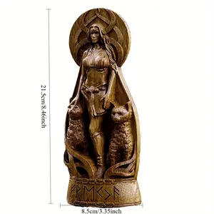 1Count Viking Goddess Statue Decoration, Outdoor Garden Courtyard Decoration, Retro Home Decoration Sculpture, Resin Crafts, Suitable for Outdoor Garden, Courtyard, Home Living Room, Bedroom, Holiday, Housewarming