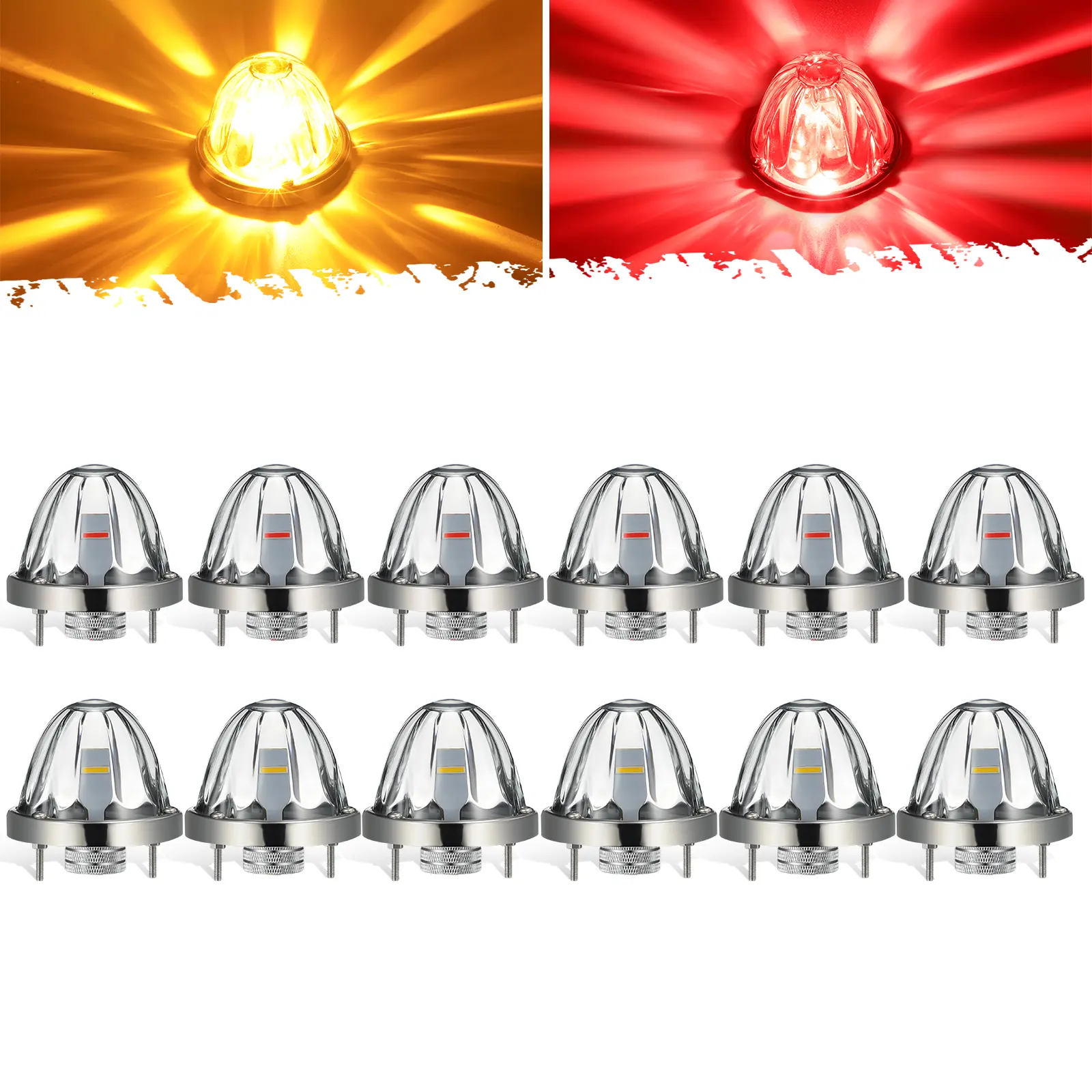 Amber / Red-12 Pieces