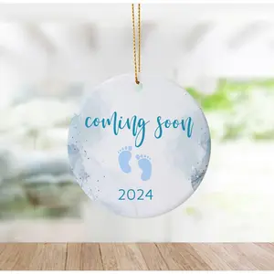 Personalized Boy Pregnancy Announcement Ornament