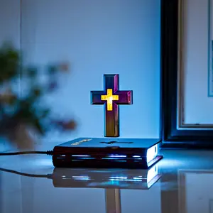 Magnetic Levitating Cross Lamp Floating Cross Bible Nightlight Home quirky Decor Festival Unique Gift