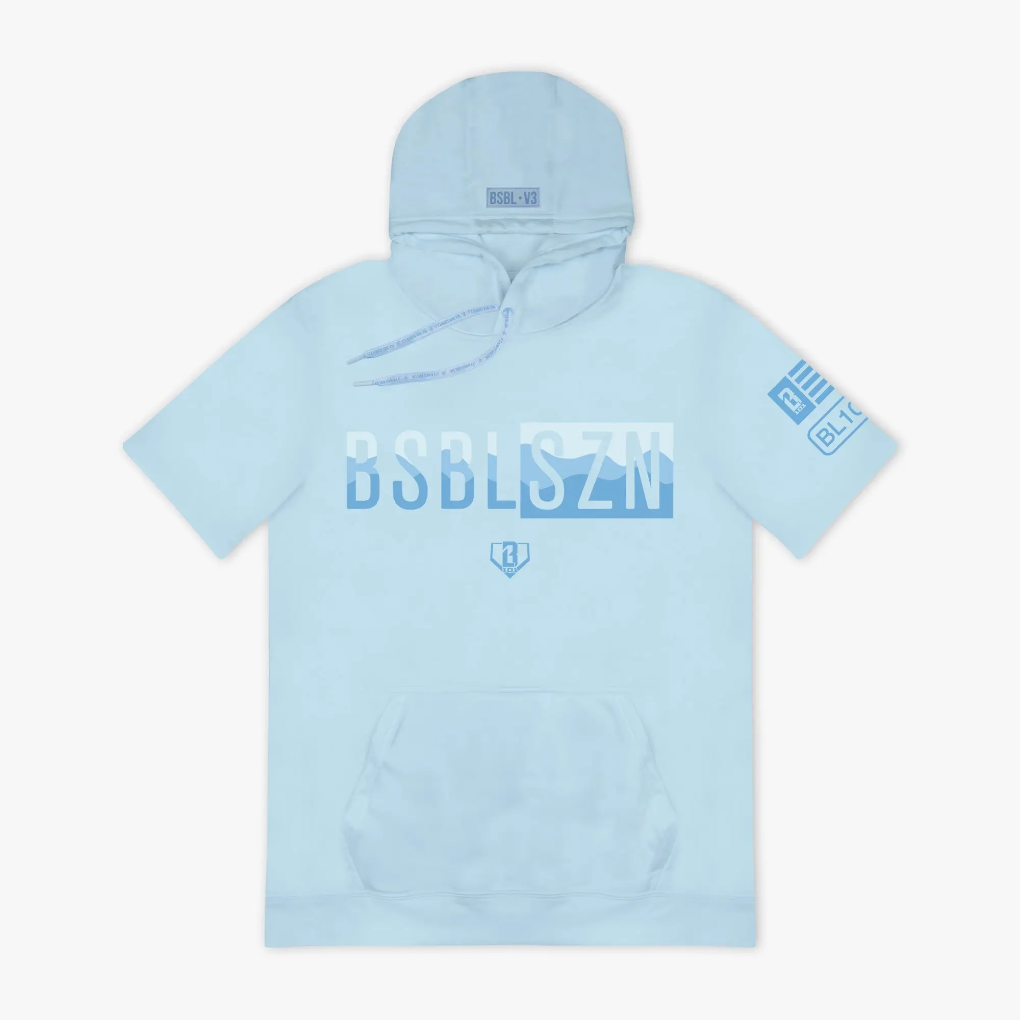 Short Sleeve Hoodie V3 - Powder Blue/Wavy