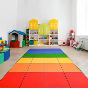 Booooom Jackson 7'5" x 13' Rainbow Classroom Rug, Colorful Seating Rug Elementary, Cute Preschool Rug Suitable for Rainbow Theme