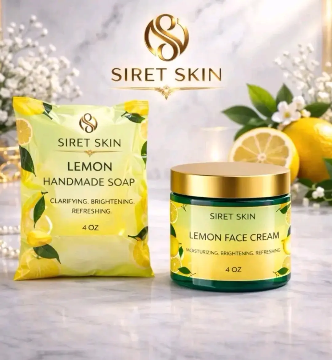 Siret Skin Lemon Set 2 pcs Face Cream & Soap Handmade, Siret Cosmetics - WorldcaShop USA Body Care