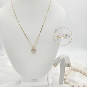 Beautiful jewelry set 14k gold plated for women
