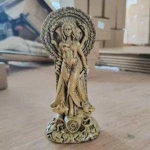 Hecate Triple Goddess Statue- Pagan Altar Resin Sculpture, Greek Mythology Decor for Home/Wiccan Rituals (Moonlight Finish)