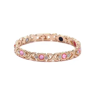 Women’s Magnetic Energy Bracelet features a magnetic clasp design, crafted from eco-friendly alloy and adorned with sparkling rhinestones. This luxurious, trendy wrist jewelry features a unique alloy design. Perfect for everyday decoration, it’s an exquis