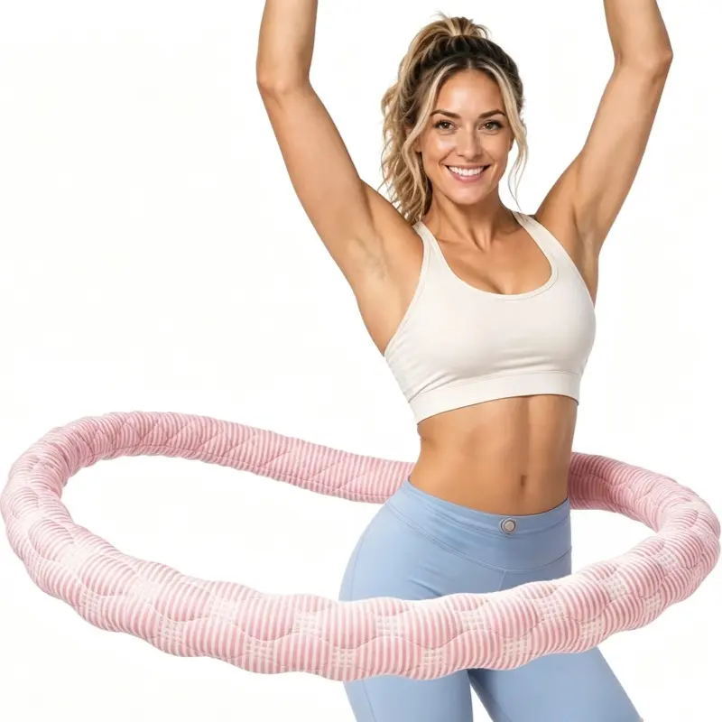 soft spring hula hoop , foldable hula hoop , soft fitness hoop , spring loaded hula hoop , fabric wrapped hula hoop ,portable exercise hoop