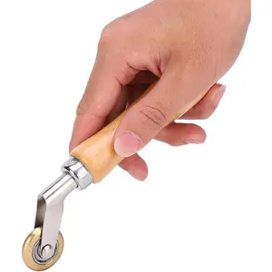 Welding Handheld Roller, Waterproof Membrane Material Spiked Roller Corner Seam Brass Press Wheel Hand Roller Tool DIY Tool for PVC TPO EPDM Single Ply Roofing Tape
