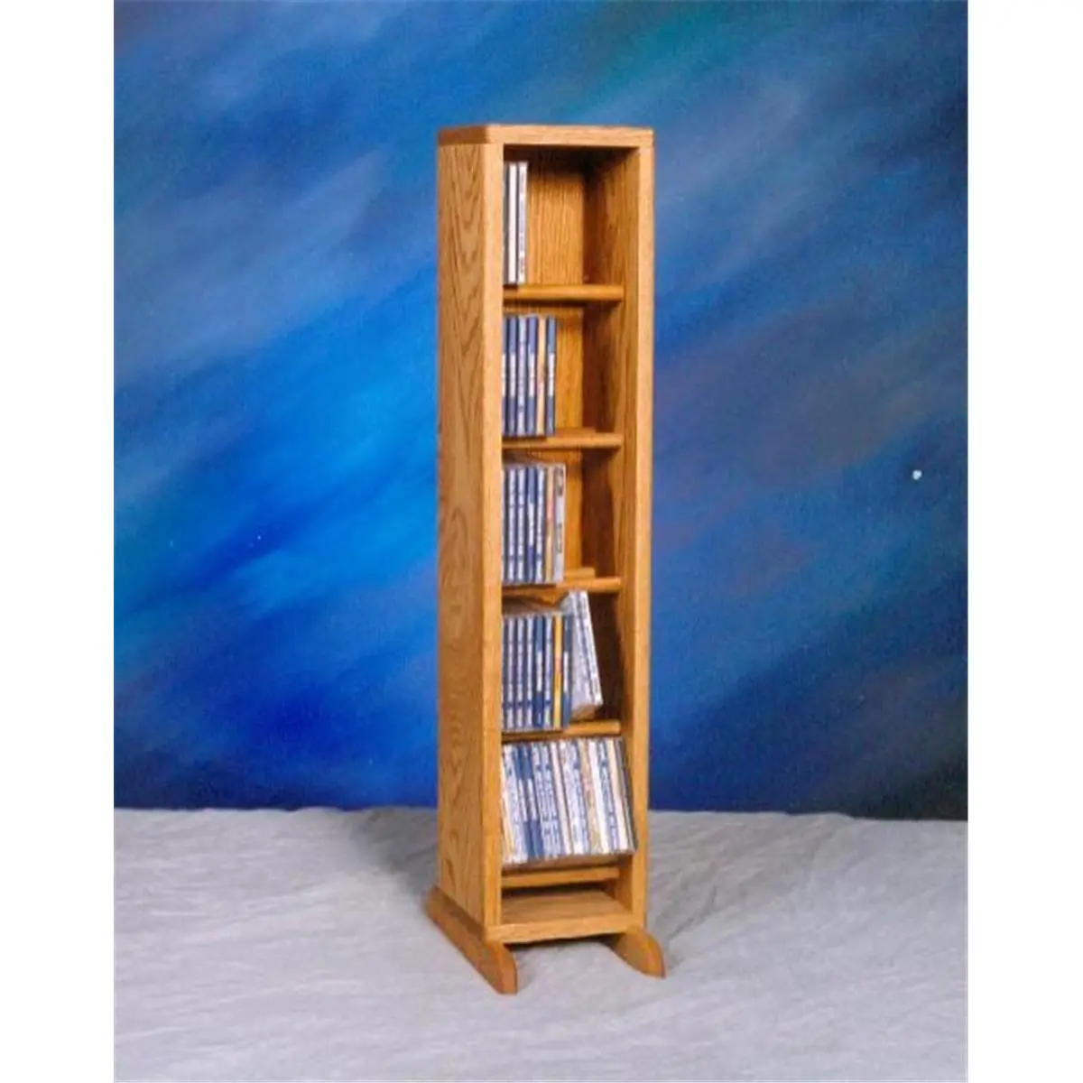 Wood Shed  Solid Oak Dowel Cabinet for CDs, Living Room Use