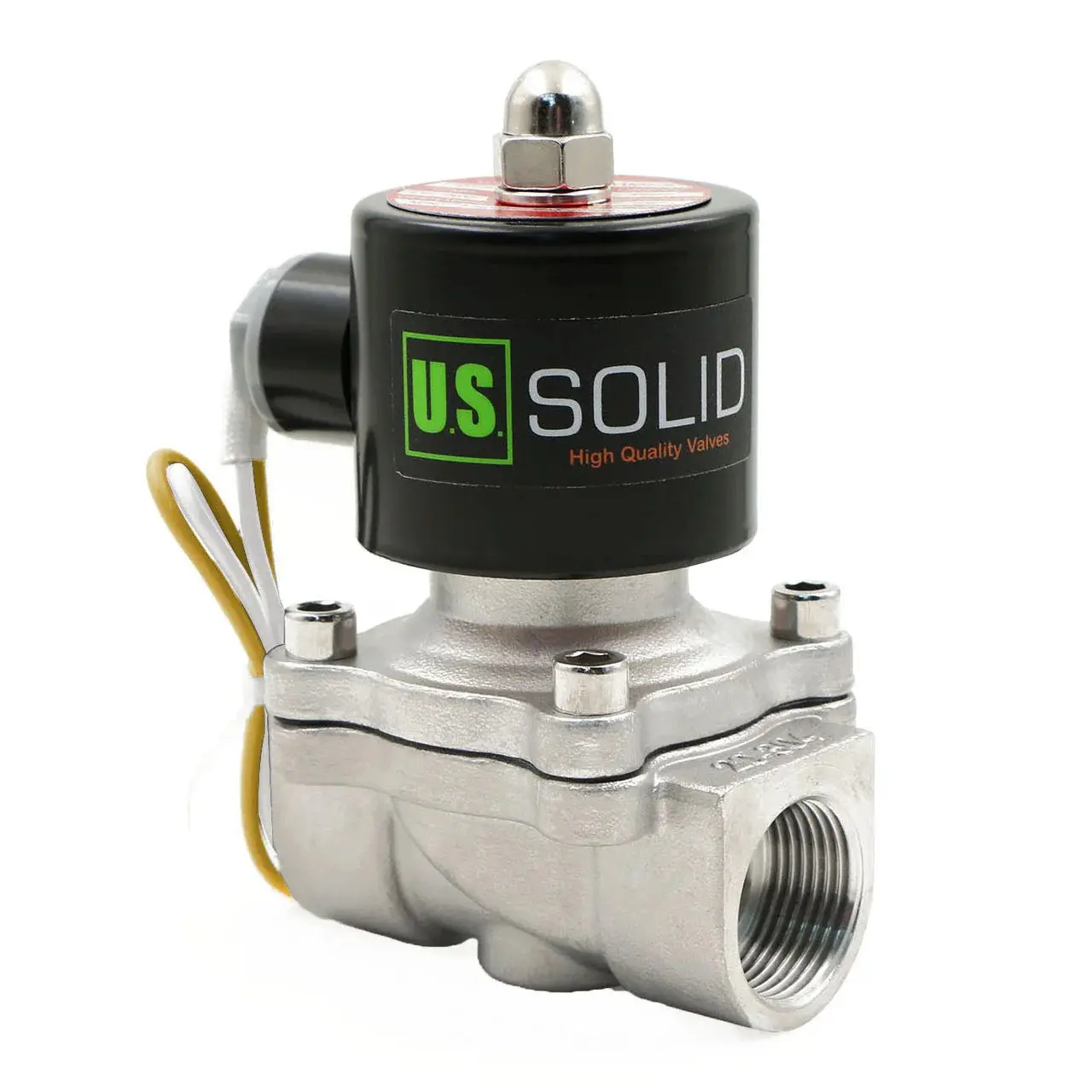 U.S. Solid 3/4" Stainless Steel Solenoid Valve, 110V AC, Normally Closed, Viton Seal