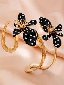 Fashionable Classic French Wave Dot Flower Women's Open Bracelet, Elegant Beaded Jewelry for Daily and Party Wear, All-Season Accessory
