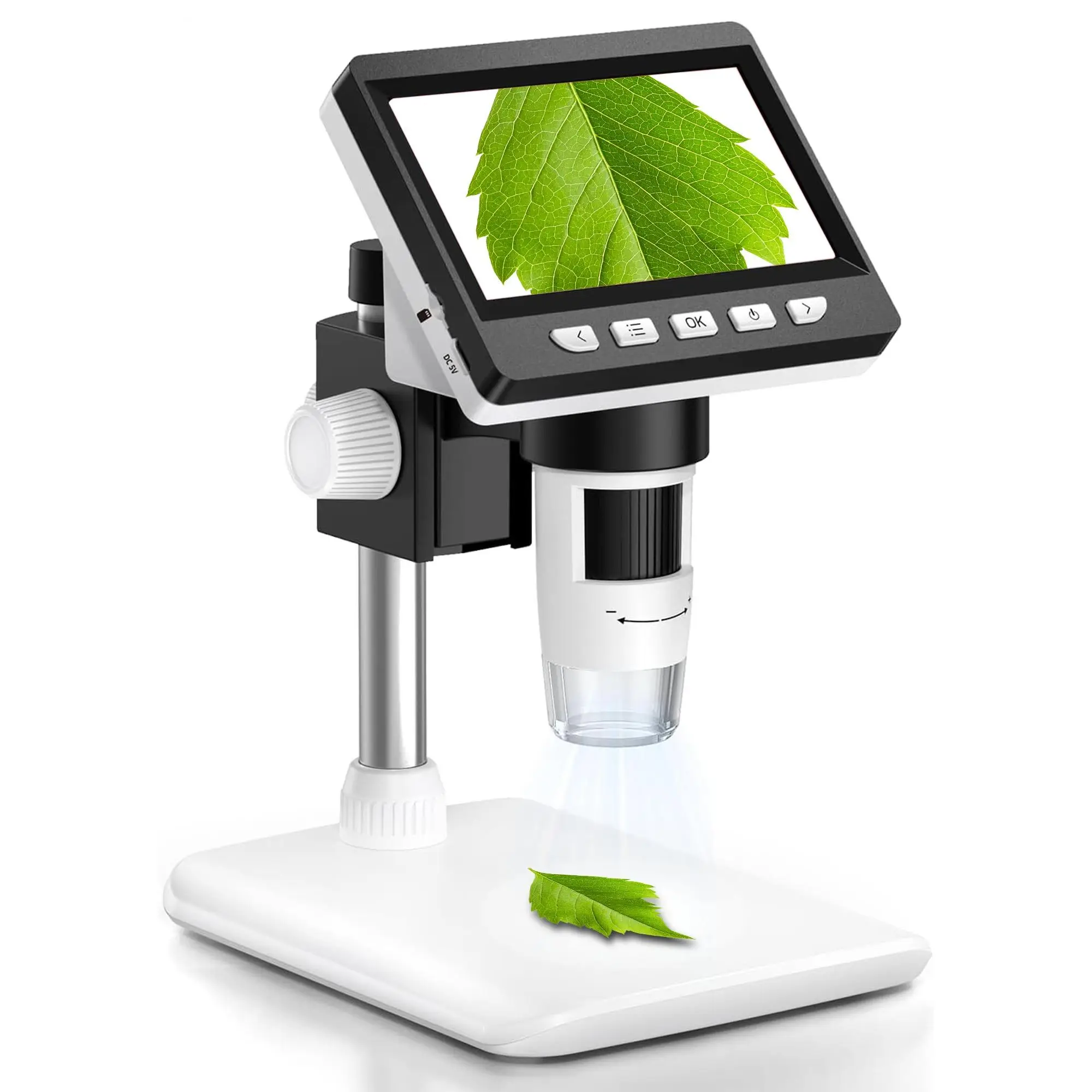 Microscope, 1000x LCD Digital Display Coin Microscope, PC View Coin Magnifier with 8 Adjustable LED Lights, Compatible with Mac iOS Windows