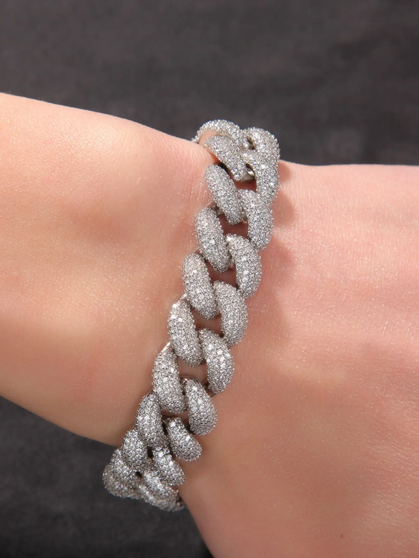 Hip Hop 15mm Cuban Diamond Bling Bangles Jewelry Chunky Gold Bracelets White Gold Iced Zircon Mens Luxury Bracelets Cuban Chain Bracelet