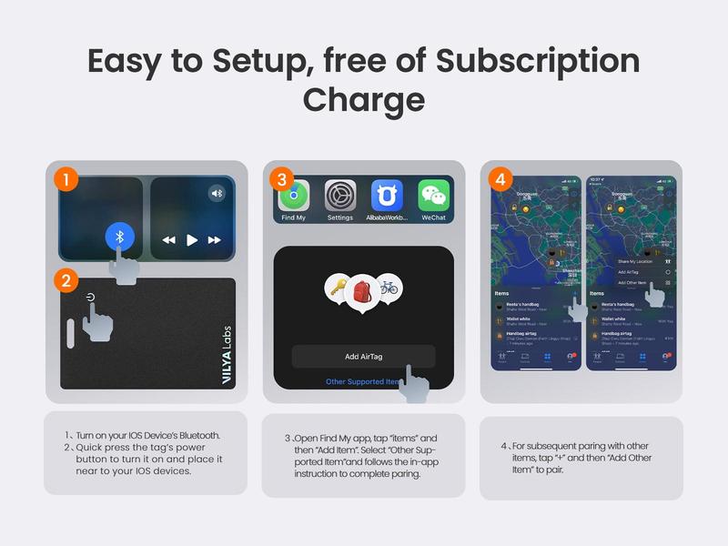 VilyaLabs Wallet Tracker Card Rechargeable for Apple Find My, Slim and Thin Up to 0.06inch, Water Resistant, with Dual Protection System VilyaLabs Wallet Tracker Card Rechargeable for Apple Find My, Slim and Thin Up to 0.06inch, Water Resistant, with Dual Protection System