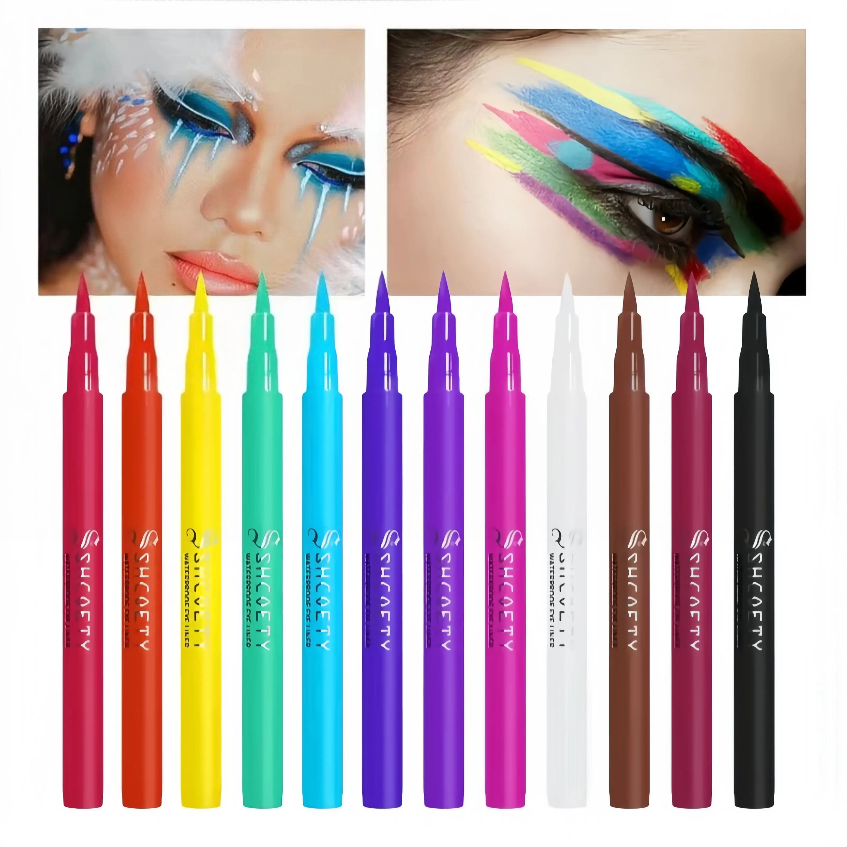 Waterproof Liquid Eyeliner, 12pcs Long Lasting Matte Eyeliner, Quick Drying Eyeliner Pen, Longwear Eye Liner, Professional Daily Makeup Accessories, Eye Makeup Supplies