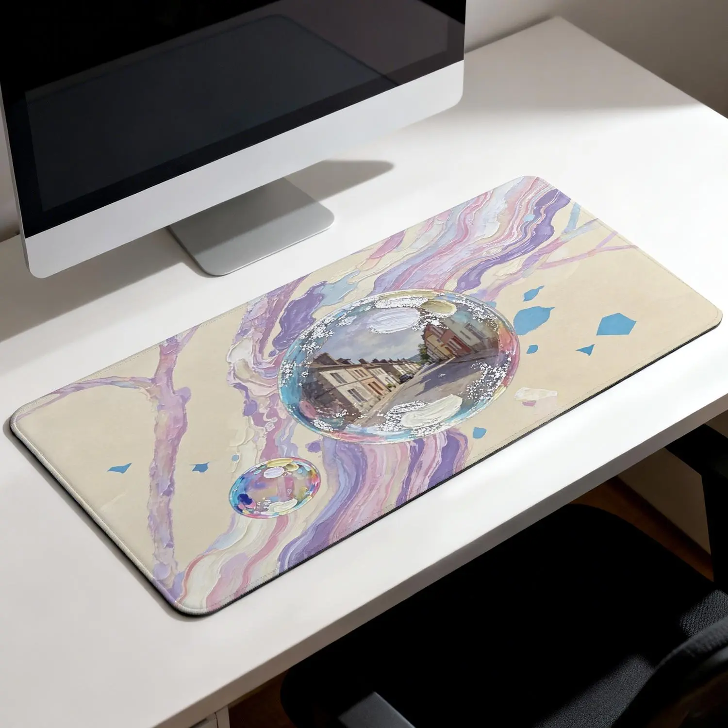 LIVEKEY XL Rectangular Extended Gaming Mouse Pad (40x80cm) - Plastic Custom Graphic Grip Desk Mat, Non-Slip Rubber Base, Stitched Edge, Smooth Tracking, Precise Control, 3D Banana Design for Gamers, Custom Graphic Mouse Pads, Office