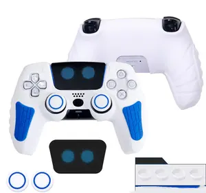 For PS5 Controller Cover Case Anti-Slip Silicone Cover Skin Compatible with PS5 Controller with Thumb Grip Cap Sticker
