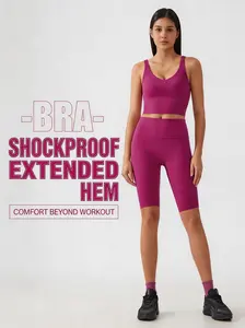 Fixed-pad tank-style sports bra, nude-feel shaping yoga top, U-shaped back design athletic top