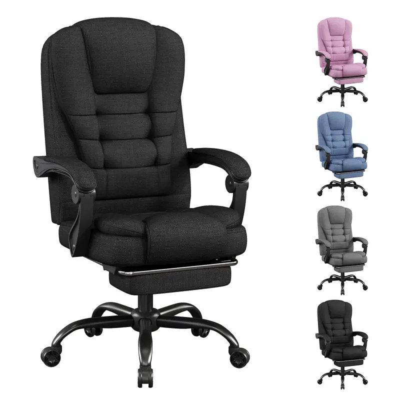 SITMOD Fabric Office Task Chair- Computer Ergonomic Desk Chair- High Back Executive Chairs Height Adjustable with Footrest Lumbar, 360° Swivel Gaming Office Desk Chair with Flip-up Armrest for Adult